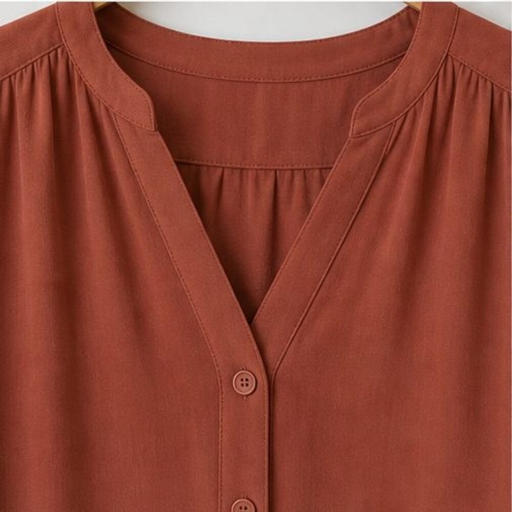 Rust Button Blouse - Picture 4 of 6